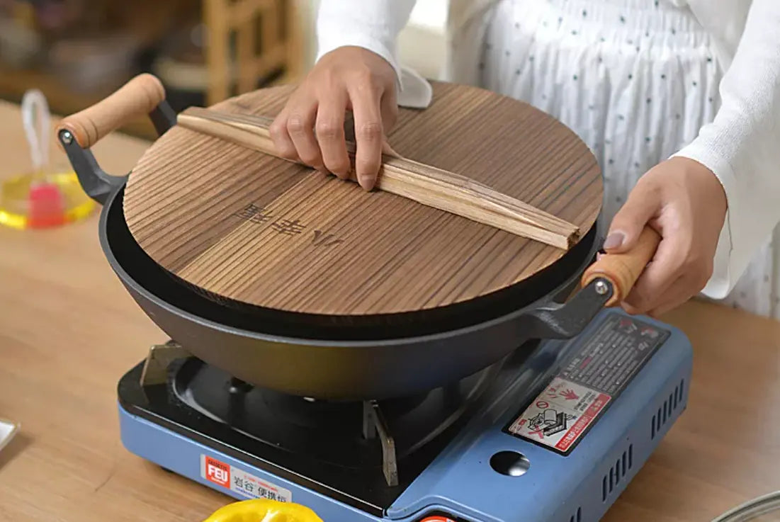 Cast Iron Wok Large With Wooden Handle Promo +  Snap Deal.