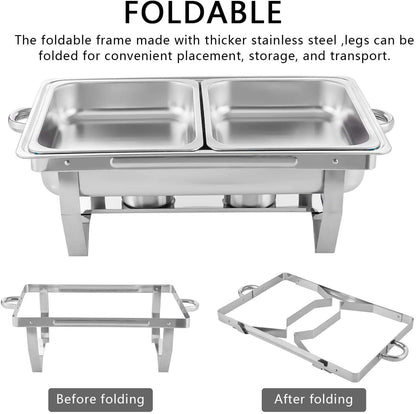 Chafing Dish Food Warmer Stove 11L 2 Compartment