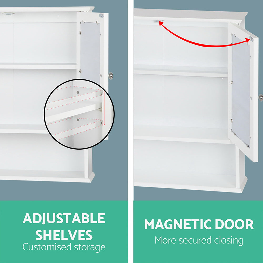 Wall-Mounted Bathroom Mirror Storage Cupboard