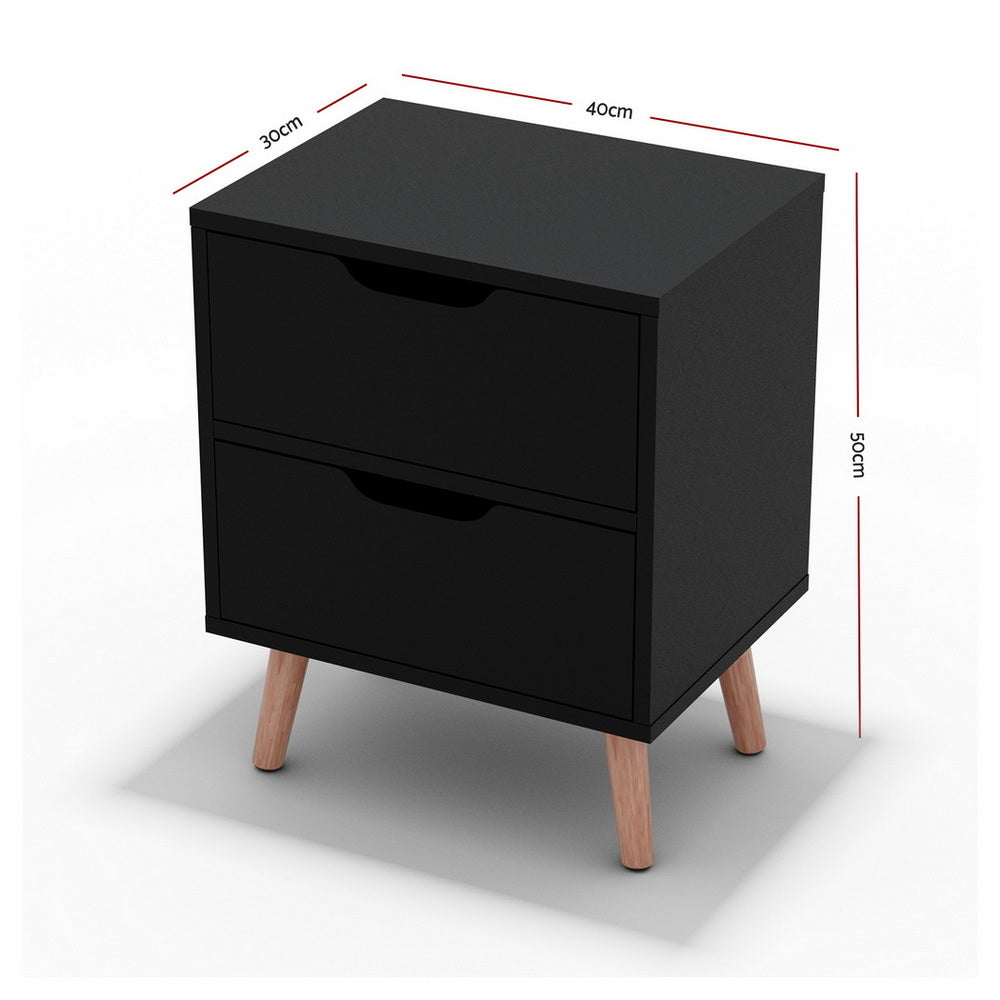 2 x Bedside Table 2 Drawers