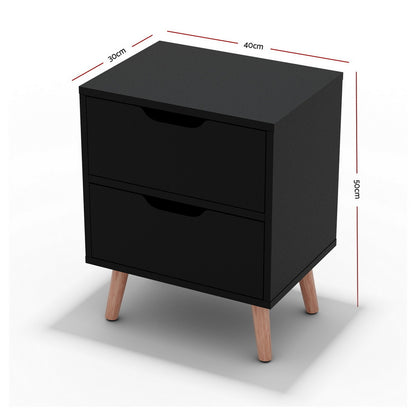 2 x Bedside Table 2 Drawers