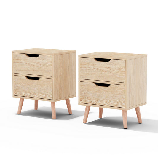 Set of 2 Bedside Table with 2 Drawers