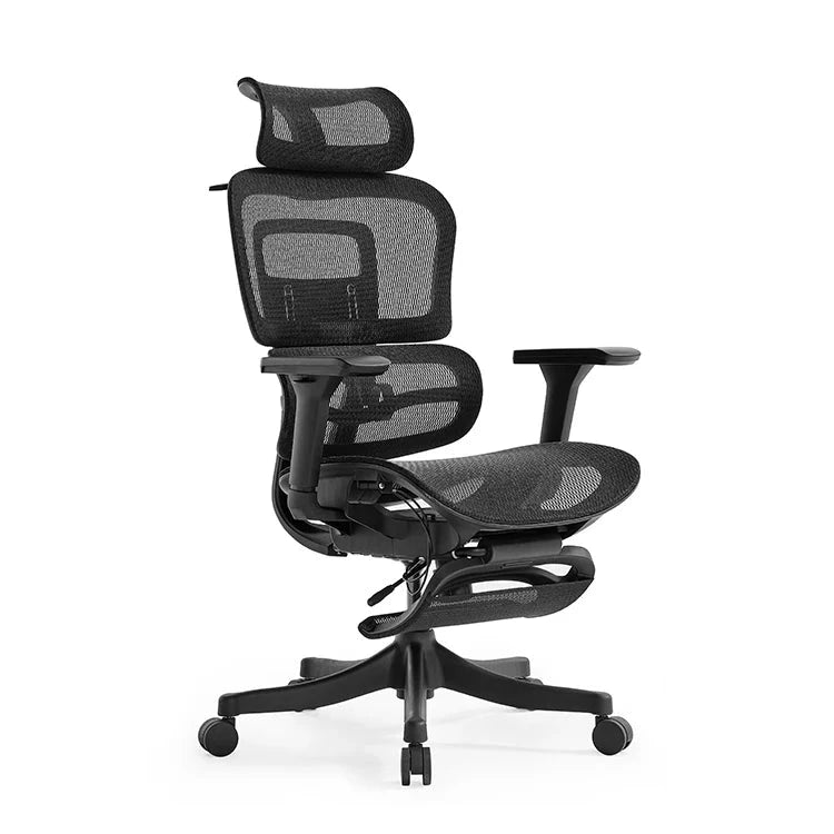 Black ergonomic office chair on a white background RELAXIO