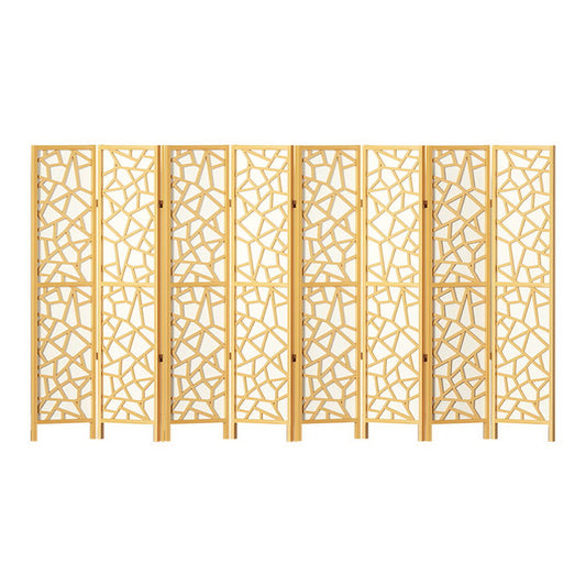 8 Panel Room Divider Screen 325x170cm Clover Natural