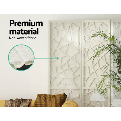 8 Panel Room Divider Screen 325x170cm Clover White