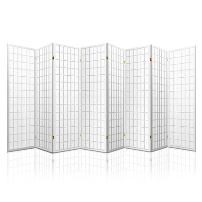 8 Panel Room Divider Screen 348x179cm White