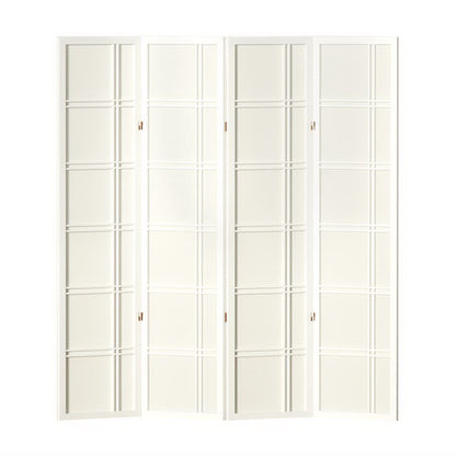 4 Panel Room Divider Screen 176x179cm Nova White