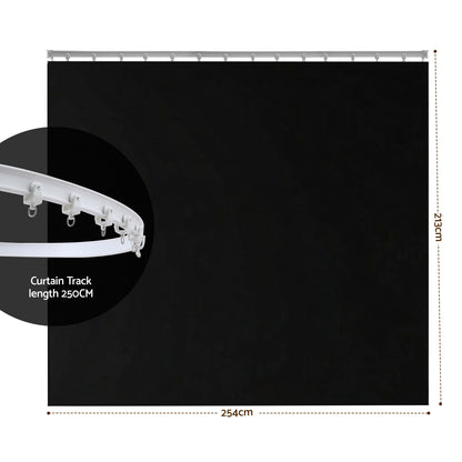 Room Divider Curtain Ceiling Mounted Track Sets Flexible Black