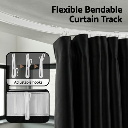 Room Divider Curtain Ceiling Mounted Track Sets Flexible Black