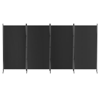 4 Panel Room Divider Screen 345x180cm Fabric Black