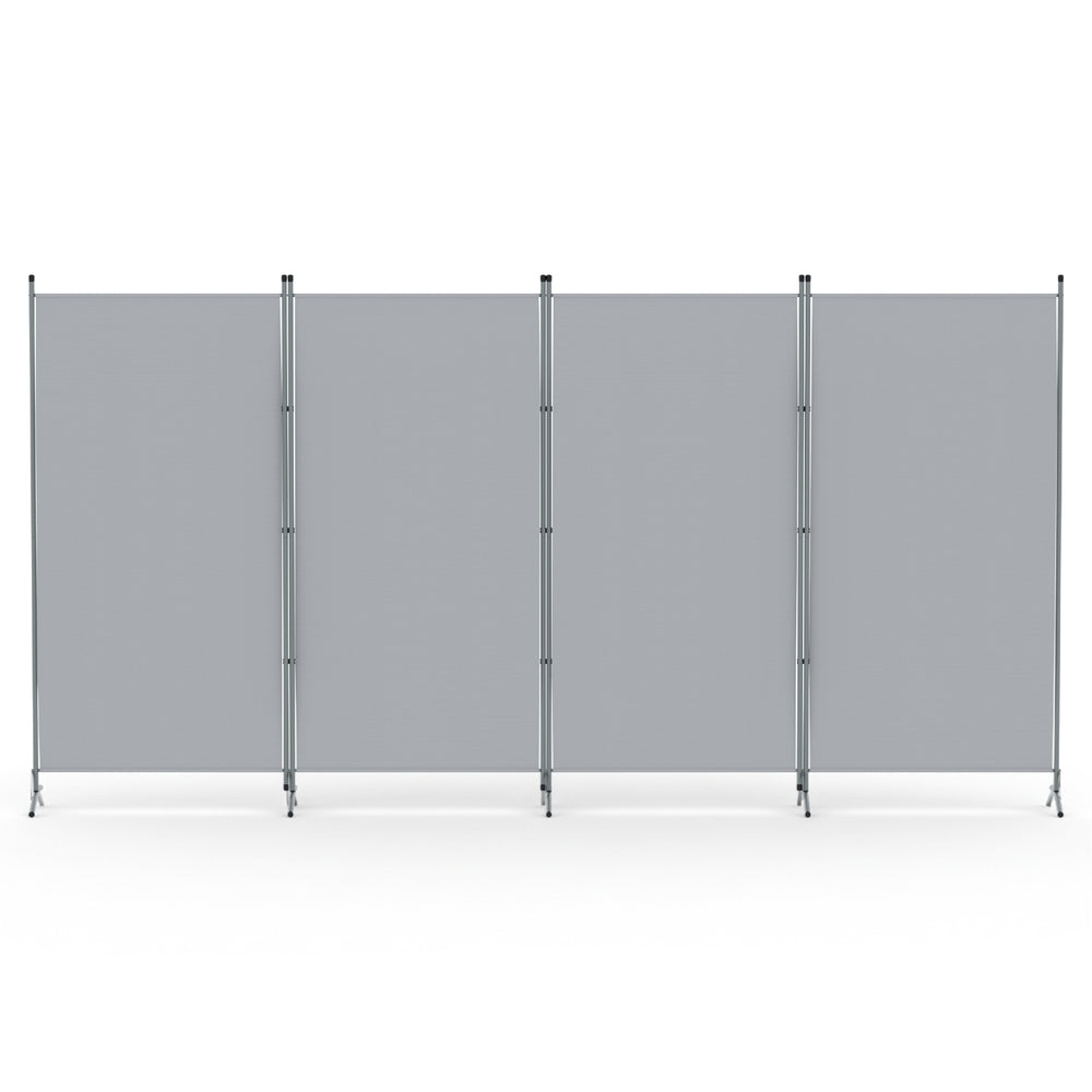 4 Panel Room Divider Screen 345x180cm Fabric Grey