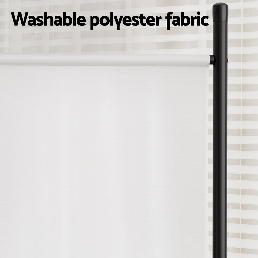 4 Panel Room Divider Screen 345x180cm Fabric White