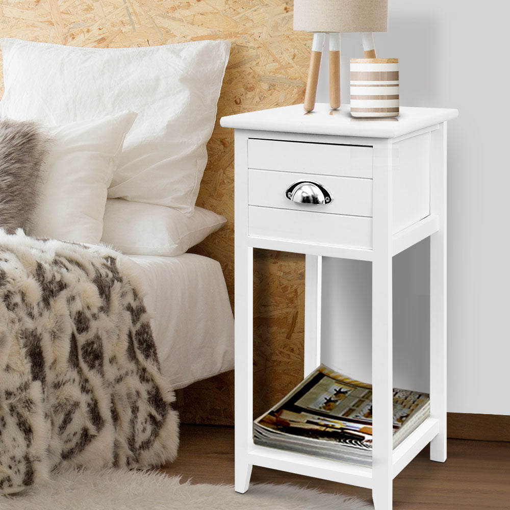 Vintage Bedside Table White