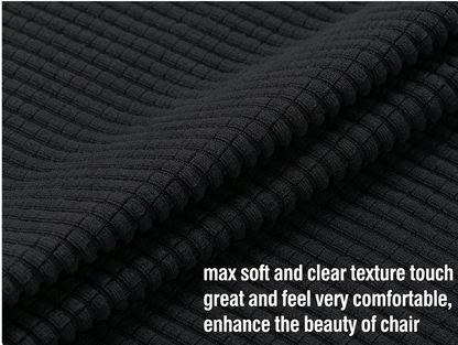 Stretch Full Cover Chair Cover 6-Pack - Waterproof Anti-Slip Elastic Seat Protector for Dining Room Hotel - Thick Warm Waffle Texture - Black (6-Pack)